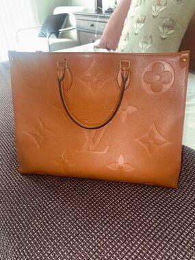 Louis Vuitton On the Go Cognac tote
